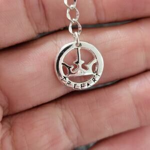 Vtg CROWN TRIFARI Necklace Marcasite/On Silver Tone Long Chain 30"‎